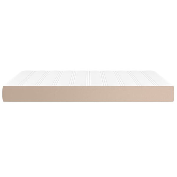 vidaXL Pocket Spring Bed Mattress Cappuccino 140x190x20 cm Faux Leather