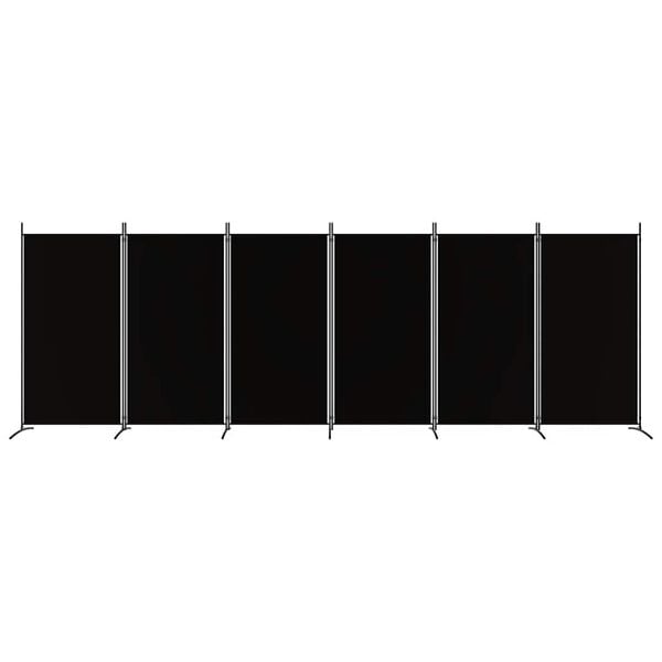 vidaXL 6-Panel Room Divider Black 520x180 cm Fabric