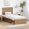 vidaXL Bed Frame Artisian Oak 75 x 190 cm Solid Pine Wood