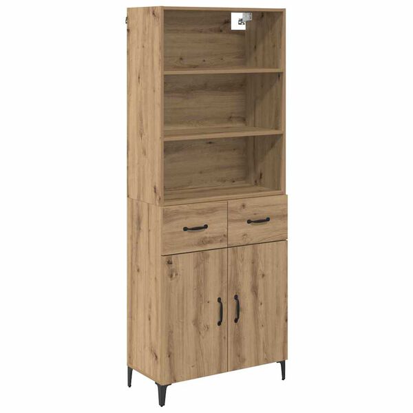 vidaXL Highboard Artisan Oak 69.5 x 34 x 180 cm Engineered Wood