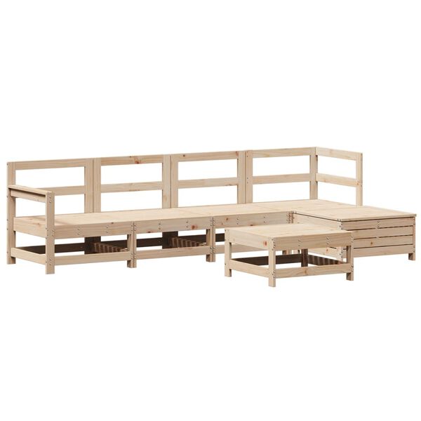 vidaXL 6 Piece Garden Sofa Set Solid Wood Pine