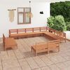 vidaXL 12 Piece Garden Lounge Set Solid Wood Pine Honey Brown