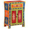 vidaXL Hand Painted Sideboard 54x30x74 cm Solid Wood Mango