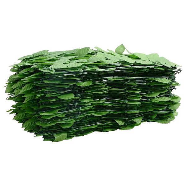 vidaXL Balcony Screen with Green Leaves 300x100 cm