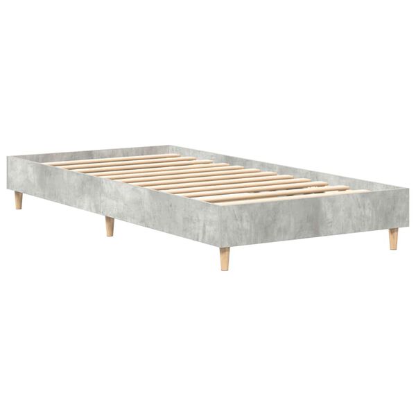 vidaXL Bed Frame No Mattress Concrete Grey 90x190 cm Single Engineered Wood