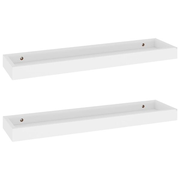 vidaXL Loggia Wall Shelves 2 pcs White 60x15x4 cm MDF