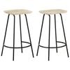 vidaXL Bar Stool | Set of 2 | Bleached wood and black metal