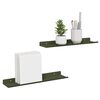 vidaXL Floating Shelf 2 pcs Olive Green 40 x 9 x 2.5 cm Steel
