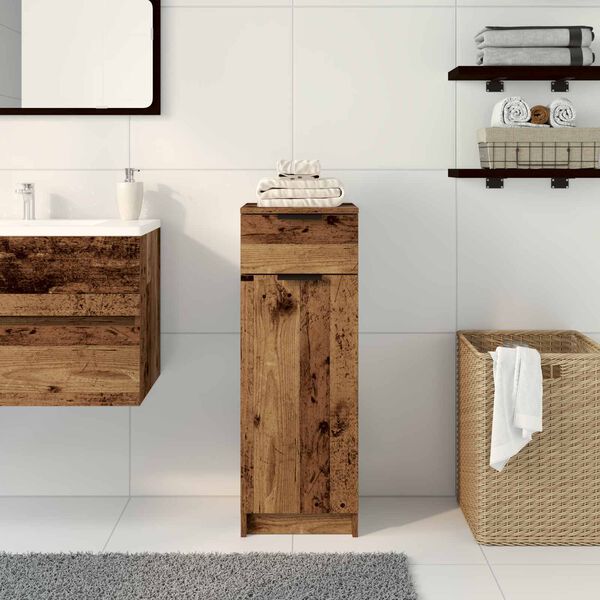 vidaXL Bathroom Cabinet Old wood 32 x 34 x 90 cm Engineered wood