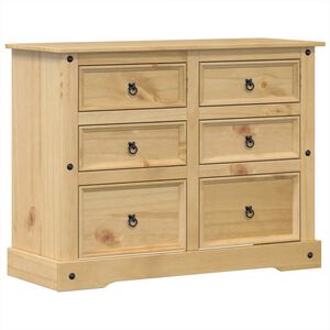 vidaXL Chest of Drawers "Corona" 112x48x91 cm Solid Wood Pine