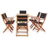vidaXL 7 Piece Outdoor Dining Set Black Solid Eucalyptus Wood