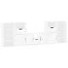 vidaXL 5 Piece TV Units with Storage "ODDA" White Solid Wood Pine