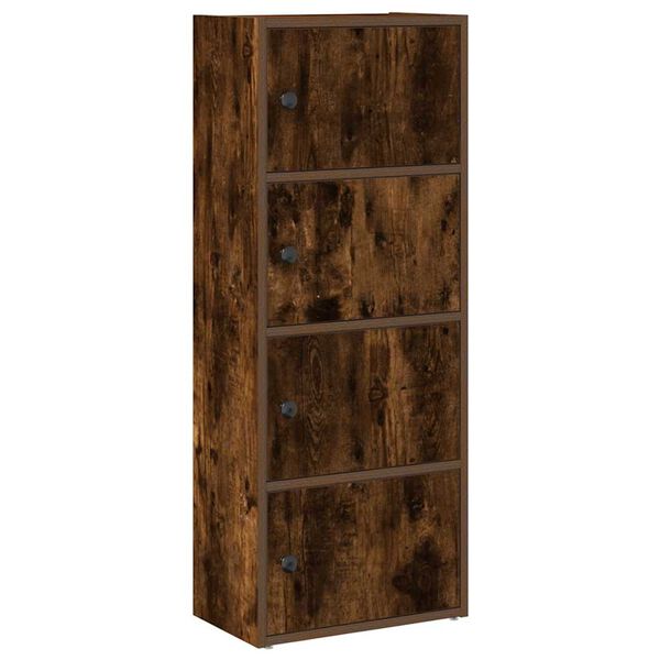 vidaXL Bookcase Smoked Oak 40x24x102 cm Engineered Wood