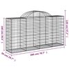 vidaXL Arched Gabion Baskets 8 pcs 200x50x100/120 cm Galvanised Iron