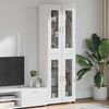 vidaXL Highboard with Shelf FLORIN High Gloss White 60 x 35 x 182 cm