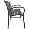 vidaXL Twin Garden Bench Black 231 cm Steel and WPC