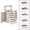 vidaXL Jewellery Box 6-Layer with Mirror Lockable White