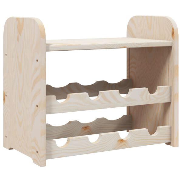 vidaXL Wine Rack with Top Board 43x25x37 cm Solid Wood Pine
