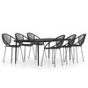 vidaXL 7 Piece Garden Dining Set Black