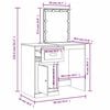 vidaXL Dressing Table with LED Lights White 90x42x132.5 cm