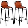 vidaXL Bar Stools 2 pcs Real Leather