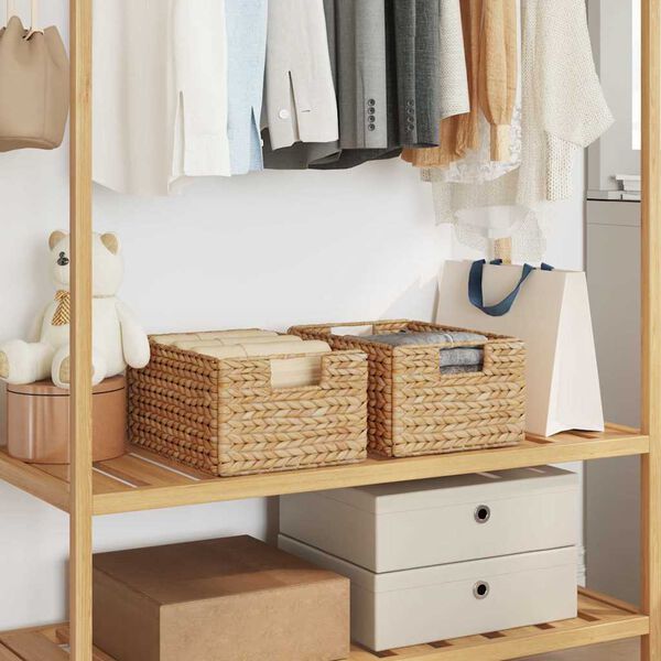 vidaXL Storage Baskets 2 pcs Natural 35 x 25 x 17 cm Water hyacinth