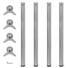 vidaXL Table Leg | Set of 4 | Brushed Nickel | Iron | Adjustable