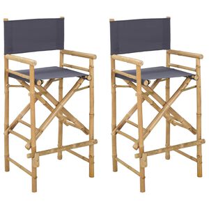 vidaXL Folding Director's Chair 2 pcs Natural Bamboo