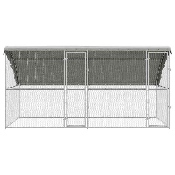 vidaXL Chicken Cage Silver 400 x 200 x 198.5 cm Galvanised Steel