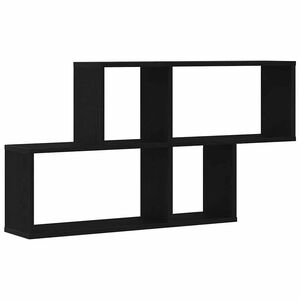 vidaXL Wall Shelf Wall-Mounted Black Oak 76 x 15 x 53 cm