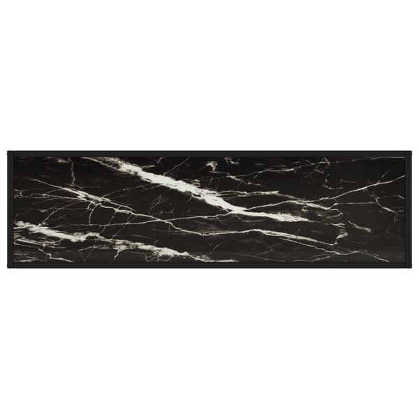 vidaXL Console Table Black 120x35x75 cm Tempered Glass