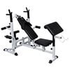 vidaXL Weight Bench with Weight Rack, Barbell and Dumbbell Set 120 kg