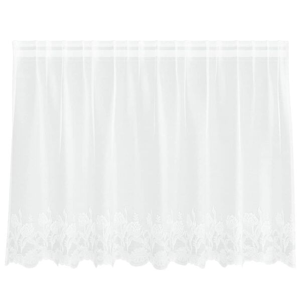 vidaXL Lace Curtain with Curtains Floral White 120 x 200 cm Polyester