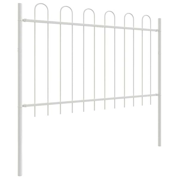 vidaXL Garden Fence White 10.2 x 1 m Powder-coated steel