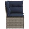 vidaXL Garden Sofa with Cushion 4 pcs Grey and navy Poly rattan