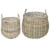 vidaXL Planter Basket GENDT 2 pcs Natural Grey Kubu Rattan