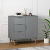 vidaXL Sideboard MOLDE Grey 76,5x40x80 cm Solid Wood Pine