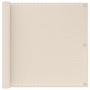 vidaXL Balcony Screen Cream 75 x 700 cm HDPE and Aluminium