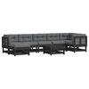 vidaXL 8 Piece Garden Lounge Set with Cushions Black Solid Wood