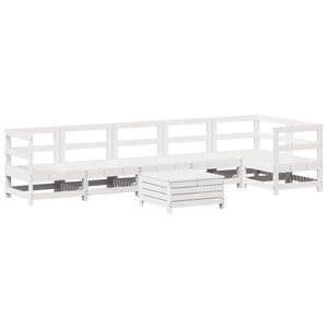 vidaXL 7 Piece Garden Sofa Set White Solid Wood Pine