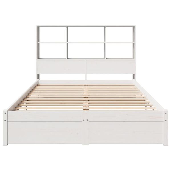 vidaXL Bookcase Bed without Mattress White 120x200cm Solid Wood Pine