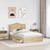 vidaXL Storage Bed with Drawer Sonoma Oak 120 x 190 cm Engineered Wood