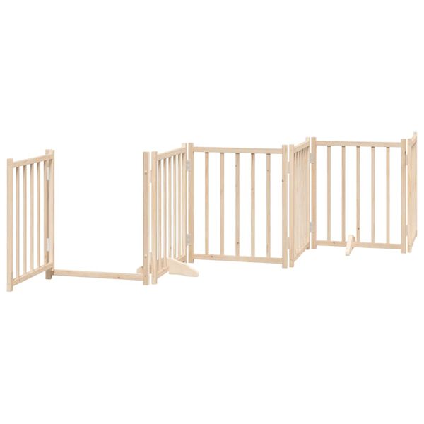 vidaXL Dog Gate with Door Foldable 6 Panels 300 cm Solid Wood Fir