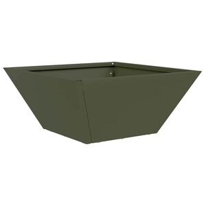 vidaXL Garden Planter Olive Green 35 x 35 x 15 cm Cold-rolled Steel