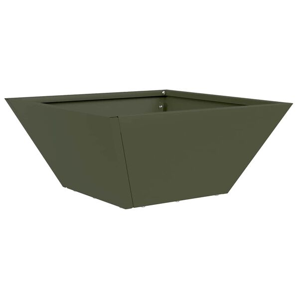 vidaXL Garden Planter Olive Green 35 x 35 x 15 cm Cold-rolled Steel