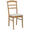 vidaXL Dining Chair 2 pcs Natural and Light Solid Rubber Wood