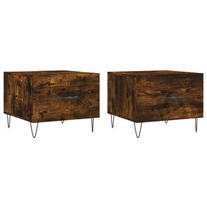 vidaXL Coffee Tables 2 pcs Smoked Oak 50x50x40 cm Engineered Wood