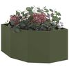 vidaXL Corner Planter Olive green 60 x 60 x 35 cm Steel