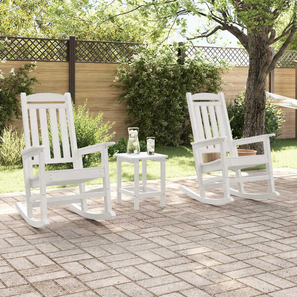 vidaXL Garden Rocking Chair 2 pcs White 70 x 92 x 108cm Plastic