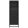 vidaXL Bathroom Cabinet Black 35x37.5x100 cm Engineered Wood